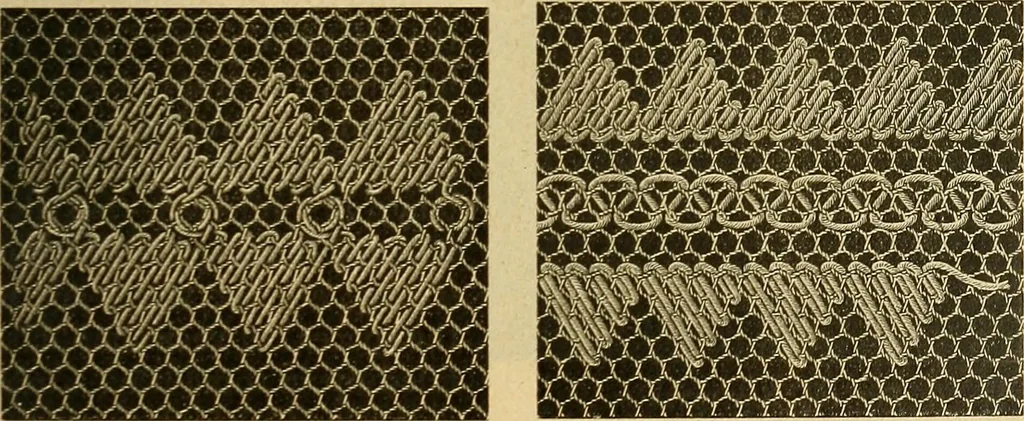 An illustration from Encyclopedia of needlework, 1890, leaf 64