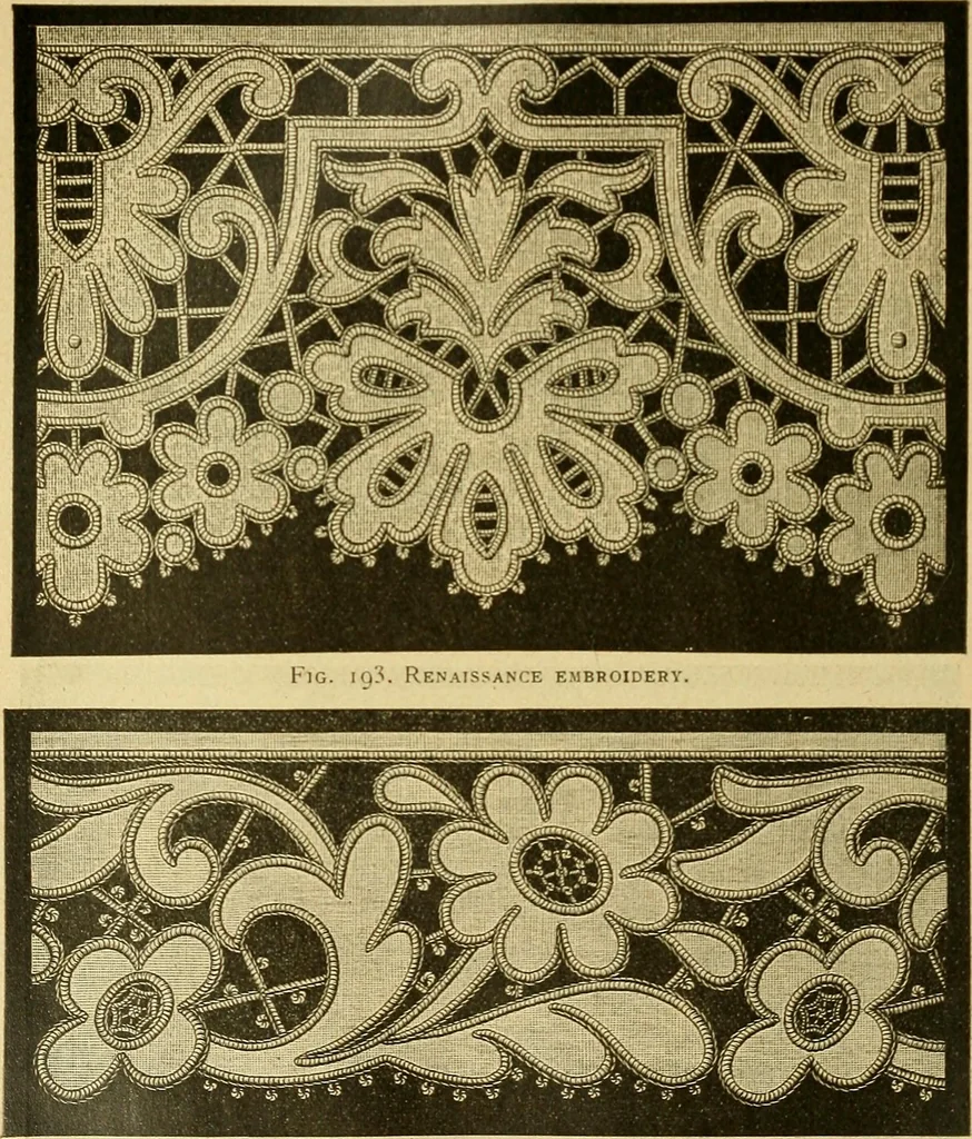 An illustration from Encyclopedia of needlework, 1890, leaf 91