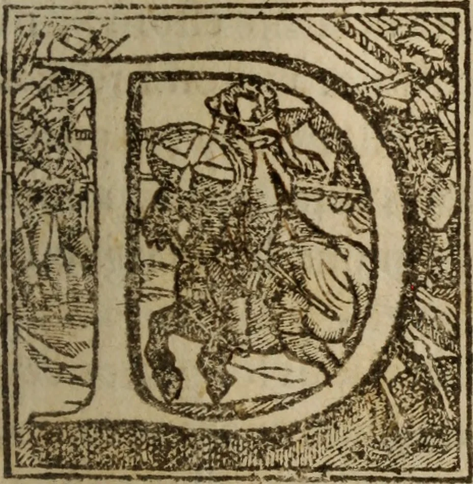 An illustration from Engaños y desengaños del profano amor : deducidos de la amorosa historia, que à este fin se refiere del ducque D. Federico de Toledo : donde se disuade lo nocivo de esta passion, y se previene su remedio en diversos documentos morales, y politicos ; illustrados de toda erudicion sacra y humana ..., 1687, leaf 40