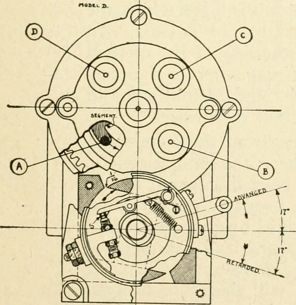 An illustration from Engelman's autocraft; being an instructive study of the automobile; its care and management; how to drive; locating troubles and repairing them; with chapters exploiting some of the latest devices used in automobile construction, 1914, leaf 136