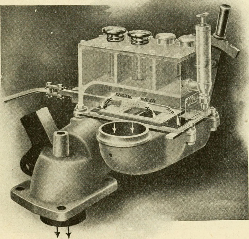 An illustration from Engelman's autocraft; being an instructive study of the automobile; its care and management; how to drive; locating troubles and repairing them; with chapters exploiting some of the latest devices used in automobile construction, 1914, leaf 238
