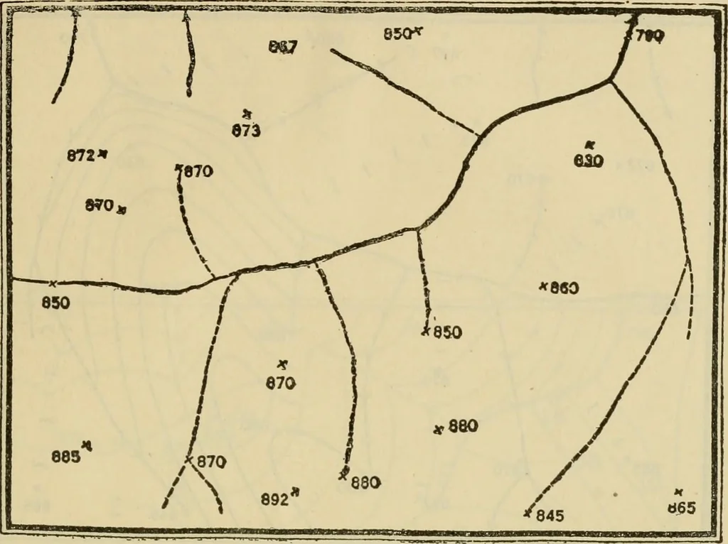 An illustration from Engineer course in topography, 1922, leaf 151