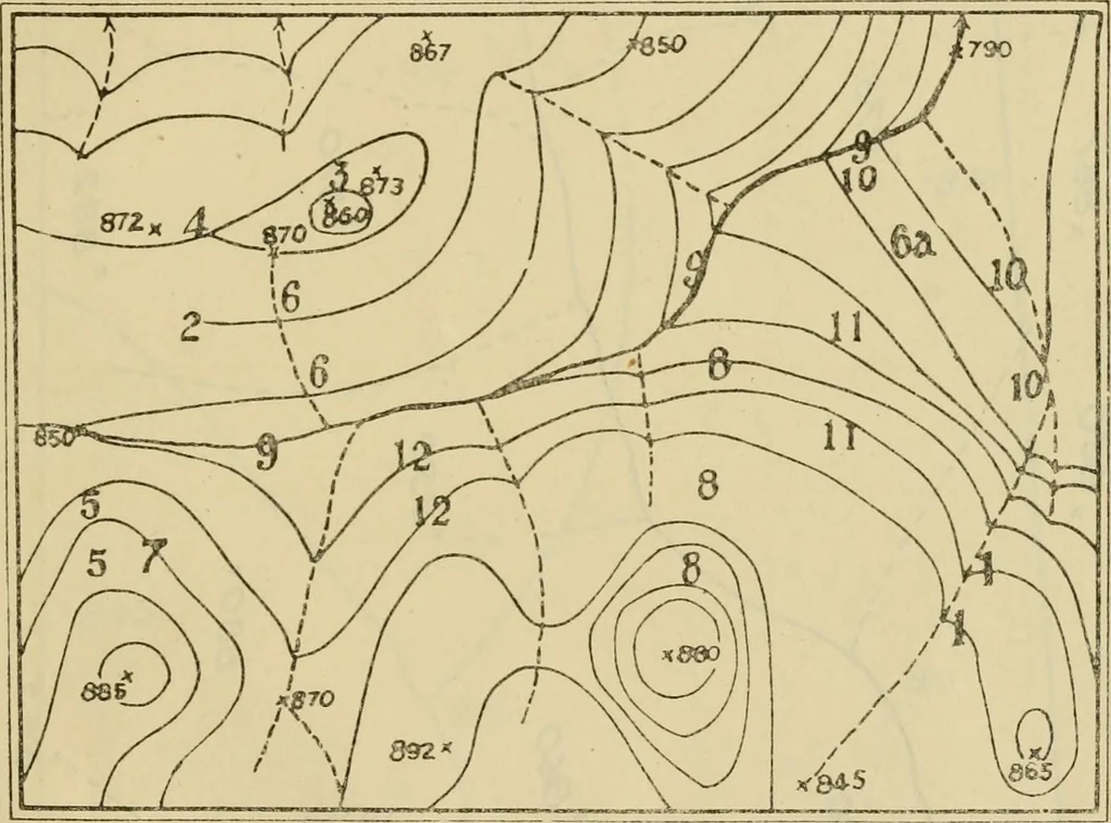 An illustration from Engineer course in topography, 1922, leaf 153
