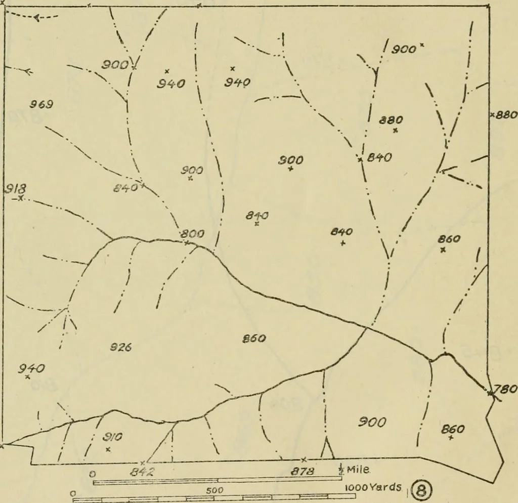 An illustration from Engineer course in topography, 1922, leaf 156