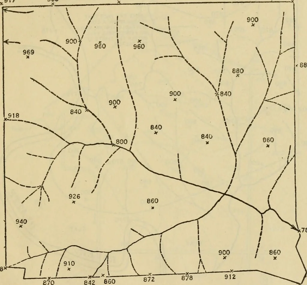 An illustration from Engineer course in topography, 1922, leaf 157