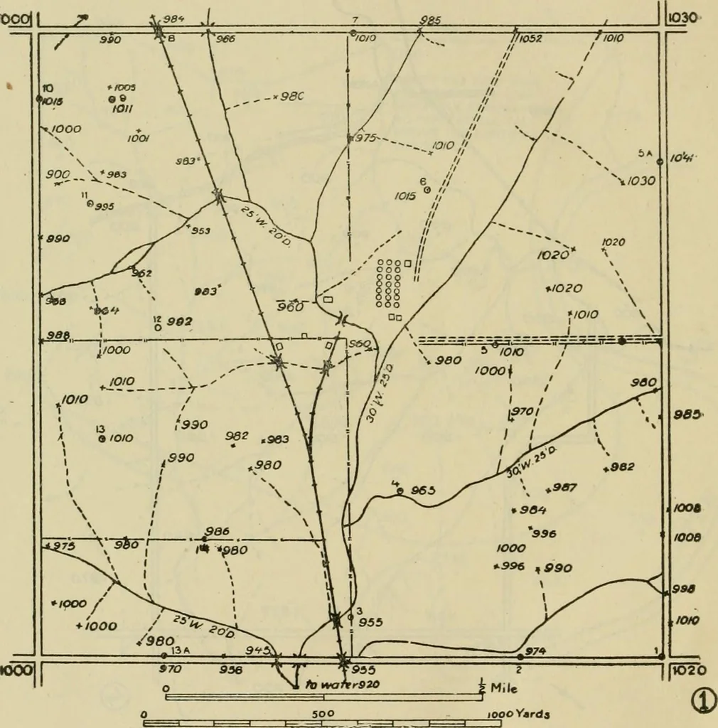An illustration from Engineer course in topography, 1922, leaf 160