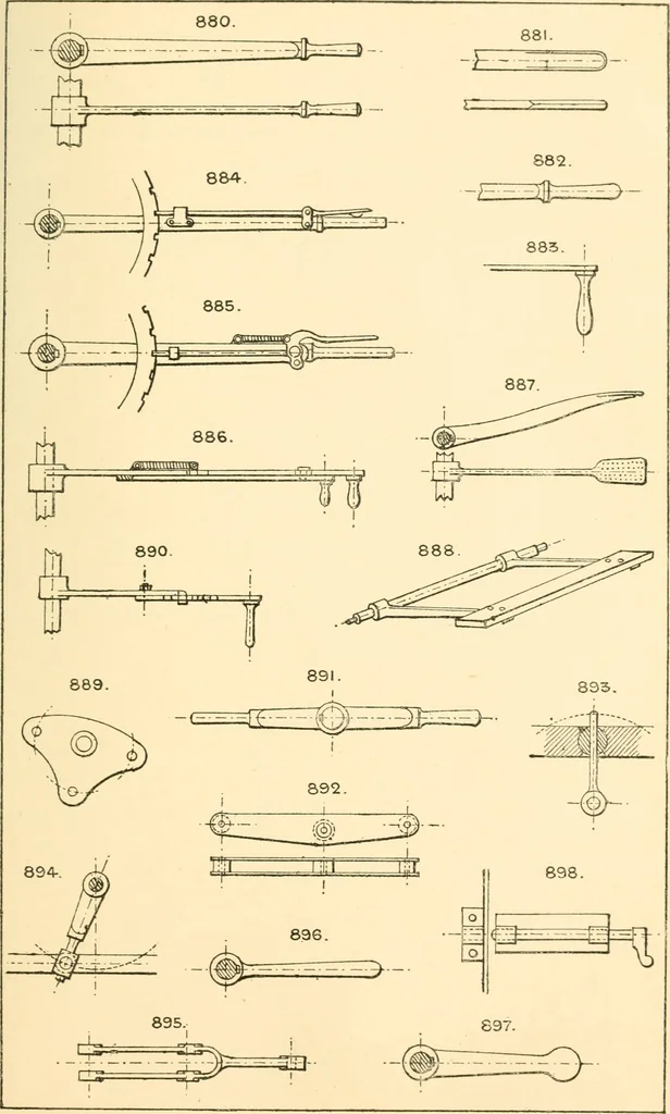 An illustration from The engineer's sketch-book of mechanical movements, devices, appliances, contrivances and details employed in the design and construction of machinery for every purpose;, 1902, leaf 117