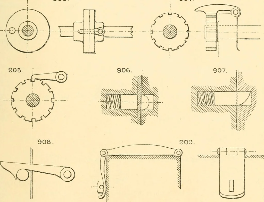An illustration from The engineer's sketch-book of mechanical movements, devices, appliances, contrivances and details employed in the design and construction of machinery for every purpose;, 1902, leaf 119