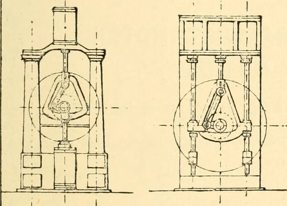 An illustration from The engineer's sketch-book of mechanical movements, devices, appliances, contrivances and details employed in the design and construction of machinery for every purpose;, 1902, leaf 145