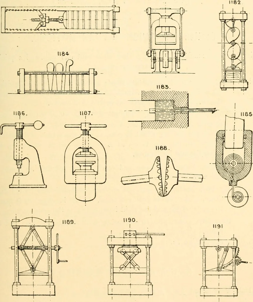 An illustration from The engineer's sketch-book of mechanical movements, devices, appliances, contrivances and details employed in the design and construction of machinery for every purpose;, 1902, leaf 151