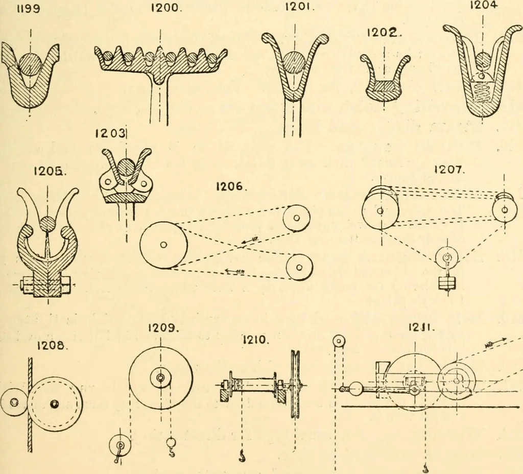 An illustration from The engineer's sketch-book of mechanical movements, devices, appliances, contrivances and details employed in the design and construction of machinery for every purpose;, 1902, leaf 155