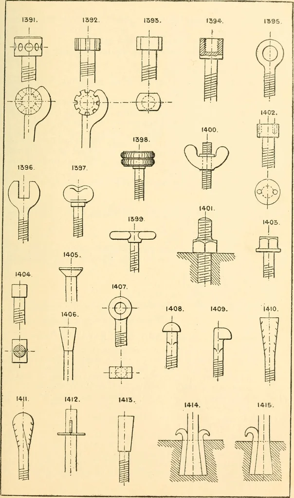 An illustration from The engineer's sketch-book of mechanical movements, devices, appliances, contrivances and details employed in the design and construction of machinery for every purpose;, 1902, leaf 177