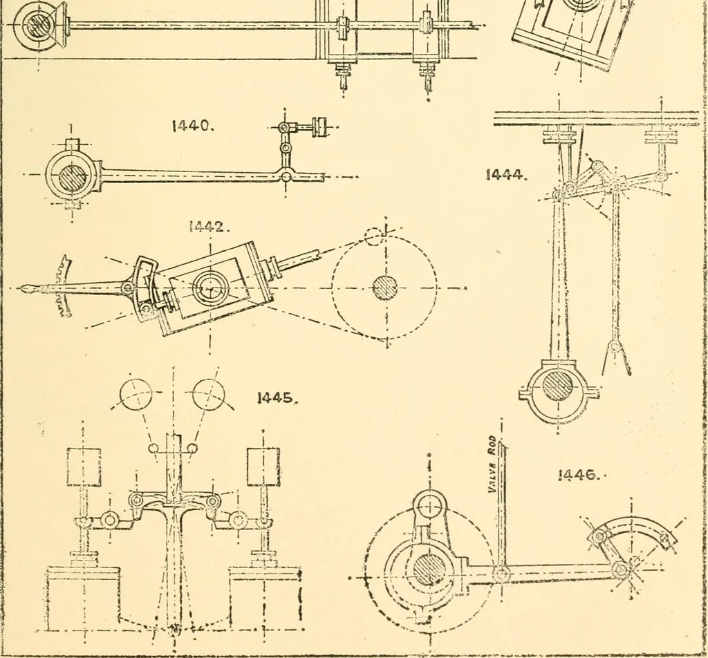 An illustration from The engineer's sketch-book of mechanical movements, devices, appliances, contrivances and details employed in the design and construction of machinery for every purpose;, 1902, leaf 181