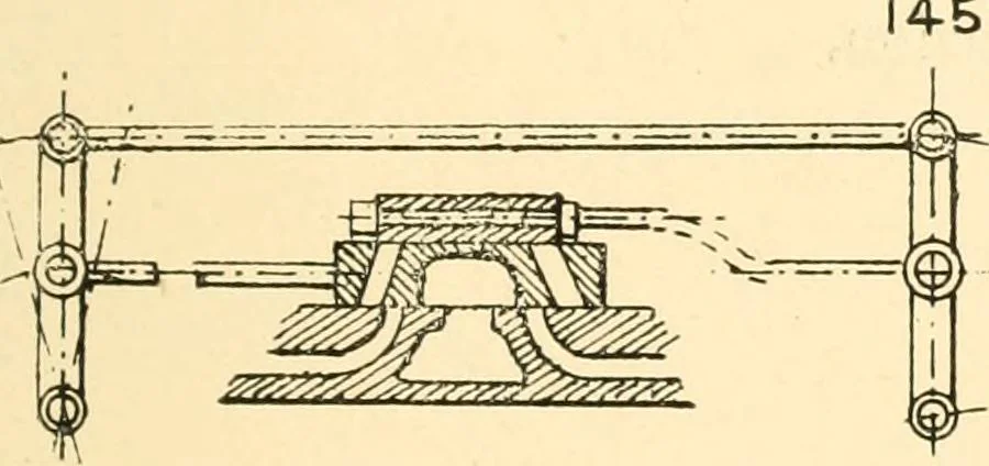 An illustration from The engineer's sketch-book of mechanical movements, devices, appliances, contrivances and details employed in the design and construction of machinery for every purpose;, 1902, leaf 185