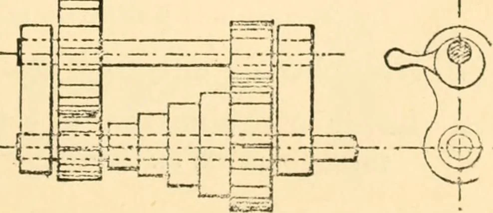 An illustration from The engineer's sketch-book of mechanical movements, devices, appliances, contrivances and details employed in the design and construction of machinery for every purpose;, 1902, leaf 199