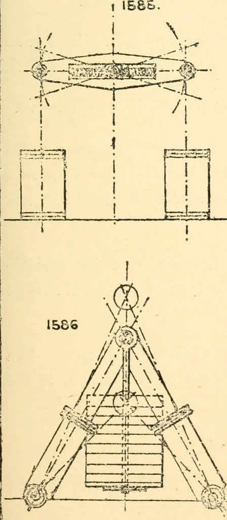 An illustration from The engineer's sketch-book of mechanical movements, devices, appliances, contrivances and details employed in the design and construction of machinery for every purpose;, 1902, leaf 201
