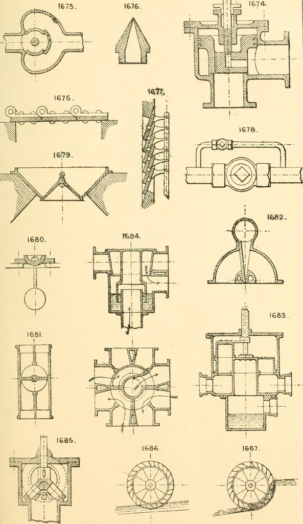 An illustration from The engineer's sketch-book of mechanical movements, devices, appliances, contrivances and details employed in the design and construction of machinery for every purpose;, 1902, leaf 215