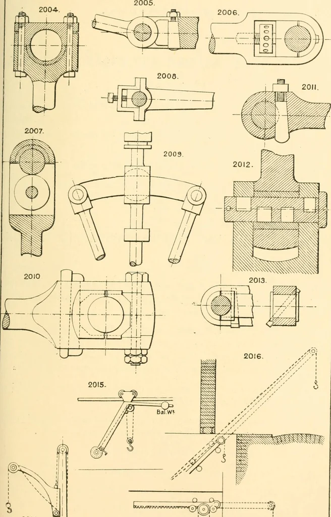 An illustration from The engineer's sketch-book of mechanical movements, devices, appliances, contrivances and details employed in the design and construction of machinery for every purpose;, 1902, leaf 263