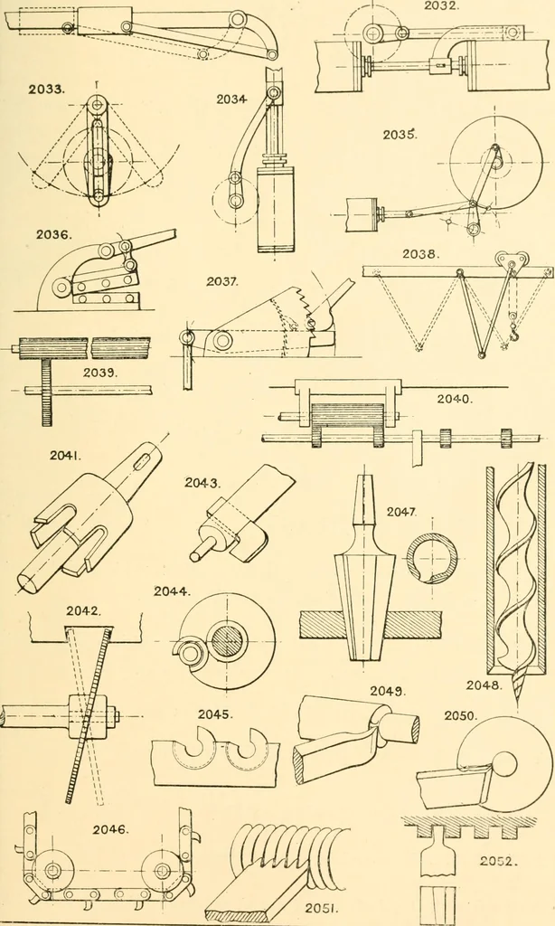 An illustration from The engineer's sketch-book of mechanical movements, devices, appliances, contrivances and details employed in the design and construction of machinery for every purpose;, 1902, leaf 267