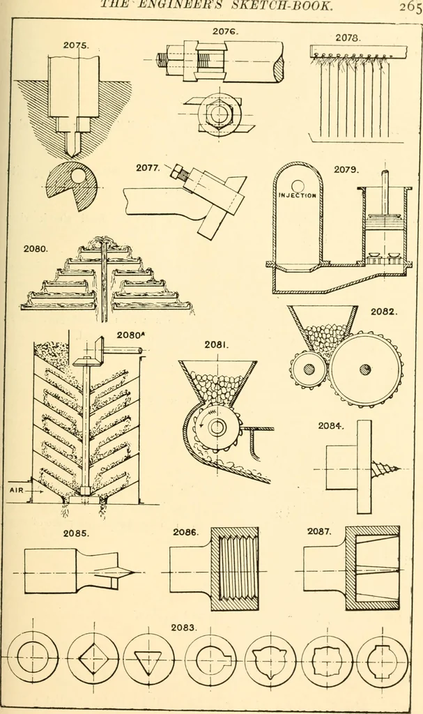 An illustration from The engineer's sketch-book of mechanical movements, devices, appliances, contrivances and details employed in the design and construction of machinery for every purpose;, 1902, leaf 271