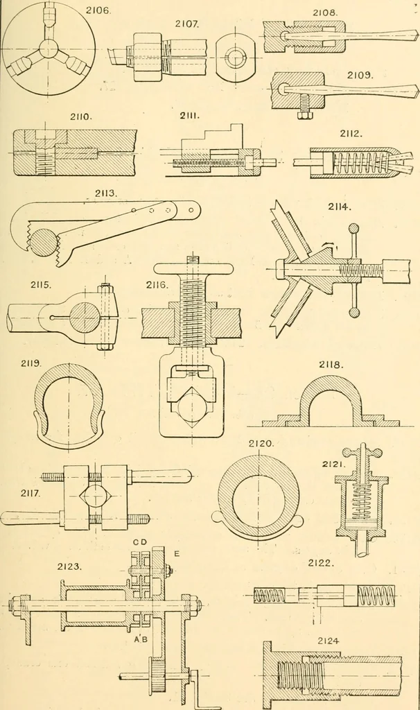 An illustration from The engineer's sketch-book of mechanical movements, devices, appliances, contrivances and details employed in the design and construction of machinery for every purpose;, 1902, leaf 275
