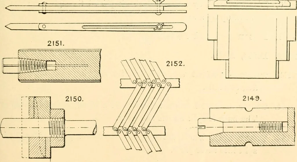 An illustration from The engineer's sketch-book of mechanical movements, devices, appliances, contrivances and details employed in the design and construction of machinery for every purpose;, 1902, leaf 279