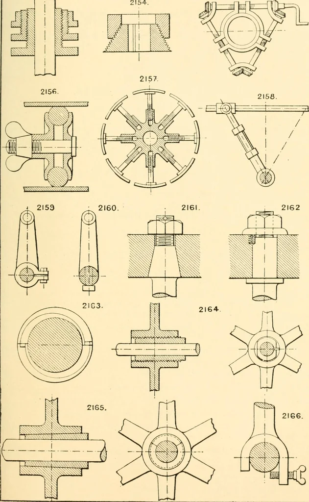 An illustration from The engineer's sketch-book of mechanical movements, devices, appliances, contrivances and details employed in the design and construction of machinery for every purpose;, 1902, leaf 281