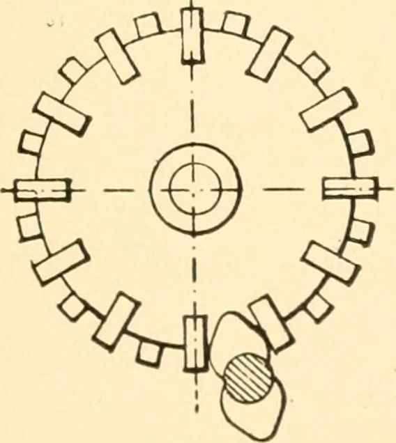 An illustration from The engineer's sketch-book of mechanical movements, devices, appliances, contrivances and details employed in the design and construction of machinery for every purpose;, 1902, leaf 285