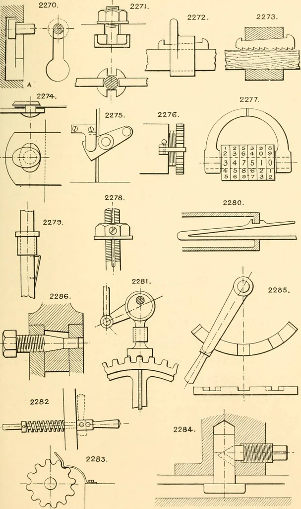 An illustration from The engineer's sketch-book of mechanical movements, devices, appliances, contrivances and details employed in the design and construction of machinery for every purpose;, 1902, leaf 297
