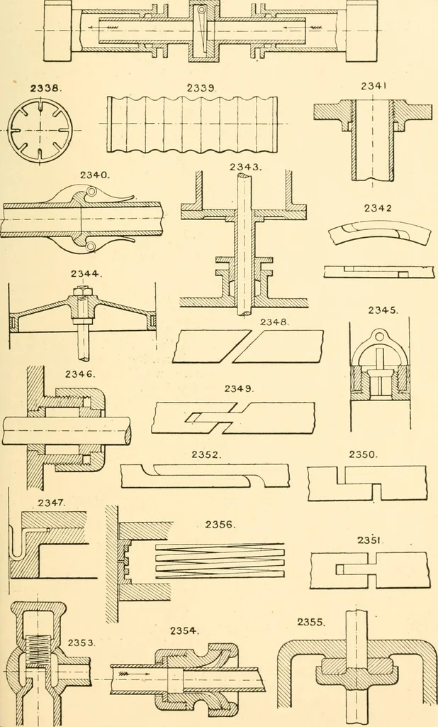 An illustration from The engineer's sketch-book of mechanical movements, devices, appliances, contrivances and details employed in the design and construction of machinery for every purpose;, 1902, leaf 305