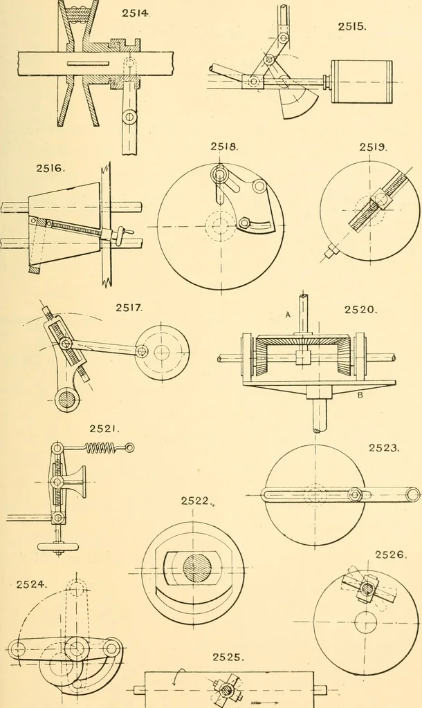 An illustration from The engineer's sketch-book of mechanical movements, devices, appliances, contrivances and details employed in the design and construction of machinery for every purpose;, 1902, leaf 329