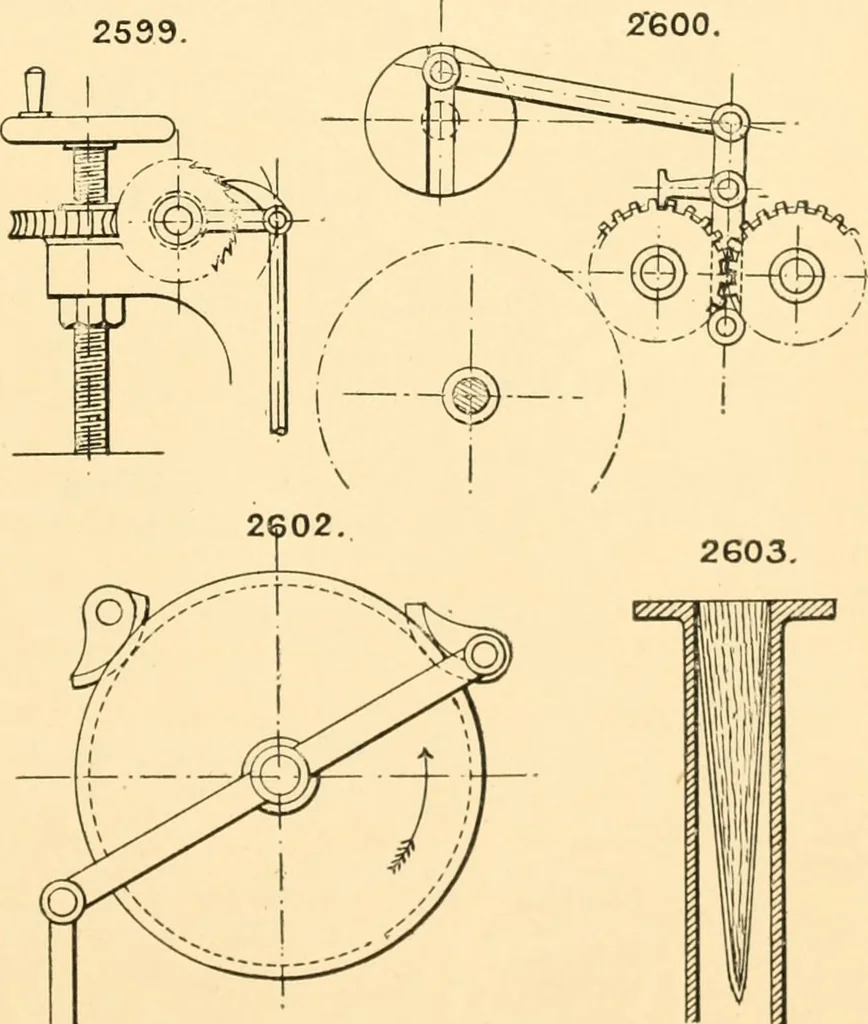 An illustration from The engineer's sketch-book of mechanical movements, devices, appliances, contrivances and details employed in the design and construction of machinery for every purpose;, 1902, leaf 341