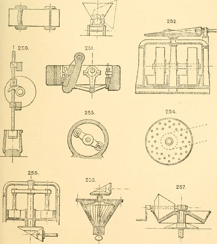 An illustration from The engineer's sketch-book of mechanical movements, devices, appliances, contrivances and details employed in the design and construction of machinery for every purpose;, 1902, leaf 43