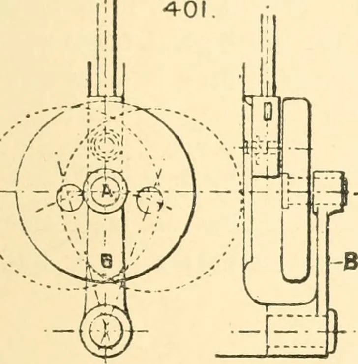 An illustration from The engineer's sketch-book of mechanical movements, devices, appliances, contrivances and details employed in the design and construction of machinery for every purpose;, 1902, leaf 65