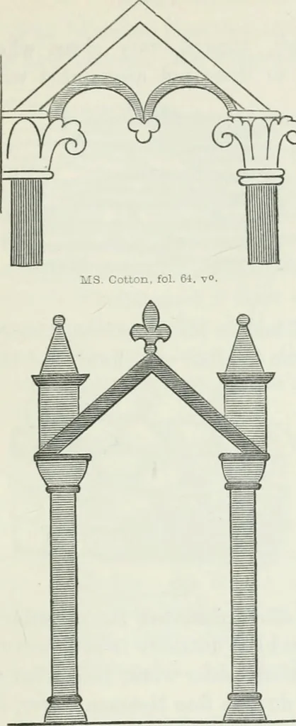 An illustration from An attempt to discriminate the styles of architecture in England : from the Conquest to the Reformation : with a sketch of the Grecian and Roman orders, 1862, leaf 106