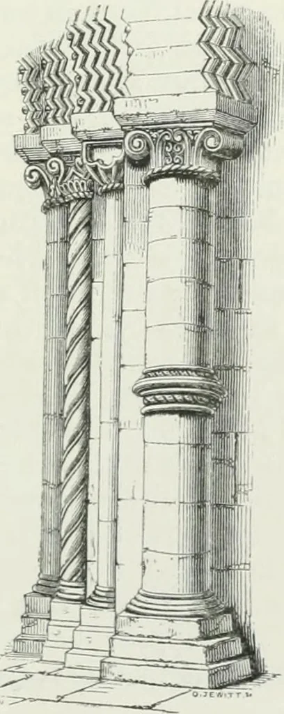 An illustration from An attempt to discriminate the styles of architecture in England : from the Conquest to the Reformation : with a sketch of the Grecian and Roman orders, 1862, leaf 148