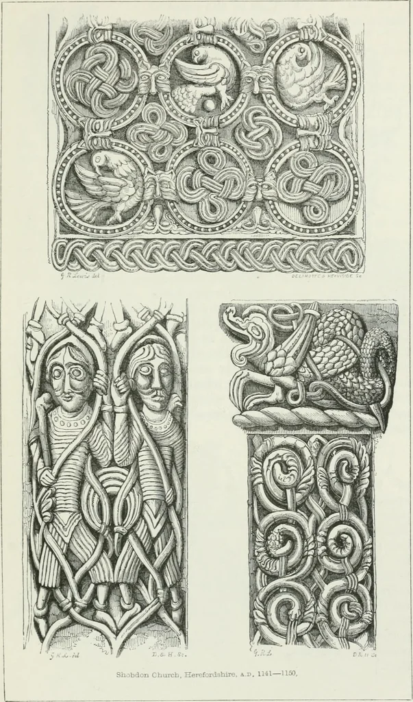 An illustration from An attempt to discriminate the styles of architecture in England : from the Conquest to the Reformation : with a sketch of the Grecian and Roman orders, 1862, leaf 158