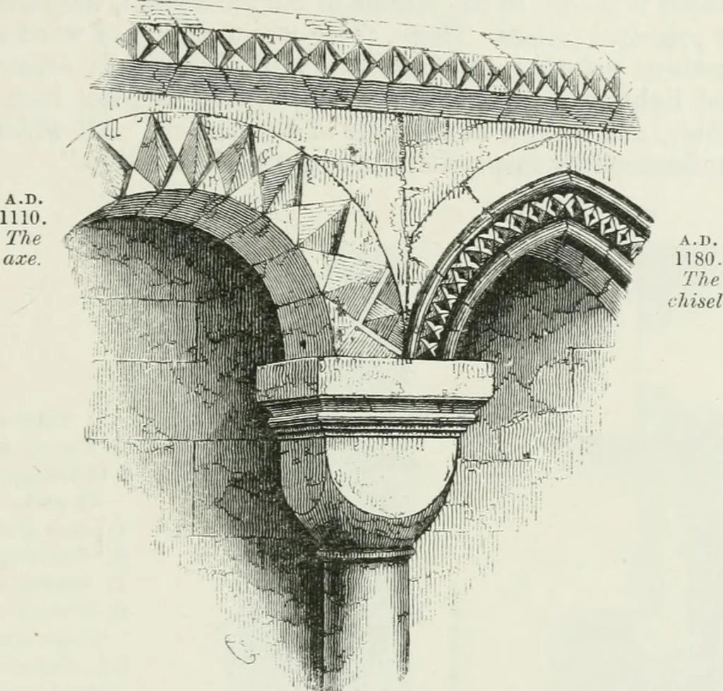 An illustration from An attempt to discriminate the styles of architecture in England : from the Conquest to the Reformation : with a sketch of the Grecian and Roman orders, 1862, leaf 200