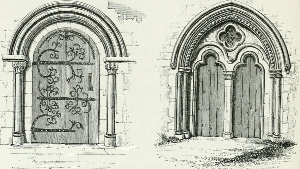 An illustration from An attempt to discriminate the styles of architecture in England : from the Conquest to the Reformation : with a sketch of the Grecian and Roman orders, 1862, leaf 219