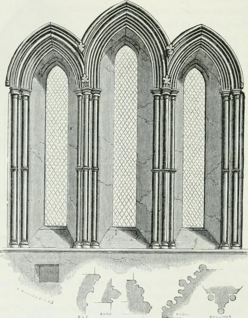 An illustration from An attempt to discriminate the styles of architecture in England : from the Conquest to the Reformation : with a sketch of the Grecian and Roman orders, 1862, leaf 223