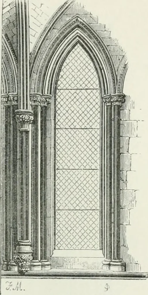 An illustration from An attempt to discriminate the styles of architecture in England : from the Conquest to the Reformation : with a sketch of the Grecian and Roman orders, 1862, leaf 230