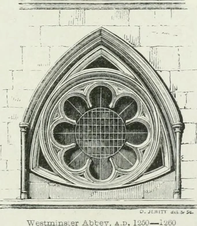 An illustration from An attempt to discriminate the styles of architecture in England : from the Conquest to the Reformation : with a sketch of the Grecian and Roman orders, 1862, leaf 230