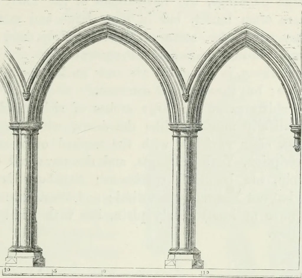 An illustration from An attempt to discriminate the styles of architecture in England : from the Conquest to the Reformation : with a sketch of the Grecian and Roman orders, 1862, leaf 232