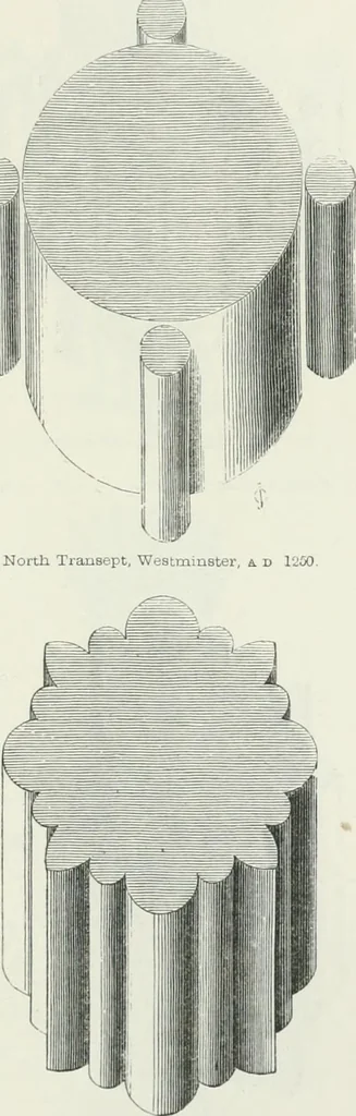An illustration from An attempt to discriminate the styles of architecture in England : from the Conquest to the Reformation : with a sketch of the Grecian and Roman orders, 1862, leaf 234