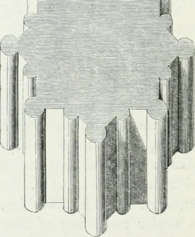 An illustration from An attempt to discriminate the styles of architecture in England : from the Conquest to the Reformation : with a sketch of the Grecian and Roman orders, 1862, leaf 235