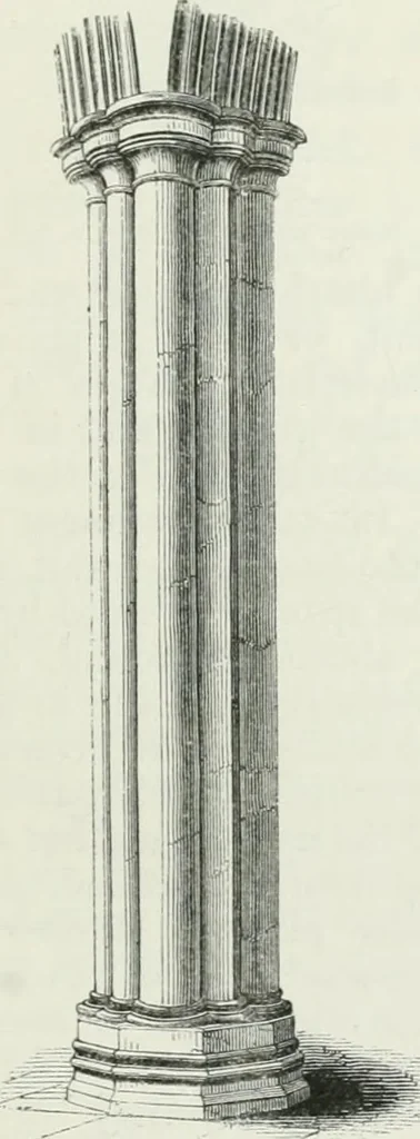 An illustration from An attempt to discriminate the styles of architecture in England : from the Conquest to the Reformation : with a sketch of the Grecian and Roman orders, 1862, leaf 236