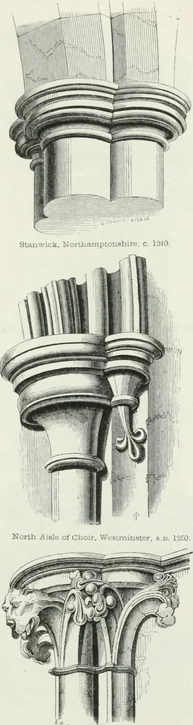 An illustration from An attempt to discriminate the styles of architecture in England : from the Conquest to the Reformation : with a sketch of the Grecian and Roman orders, 1862, leaf 238