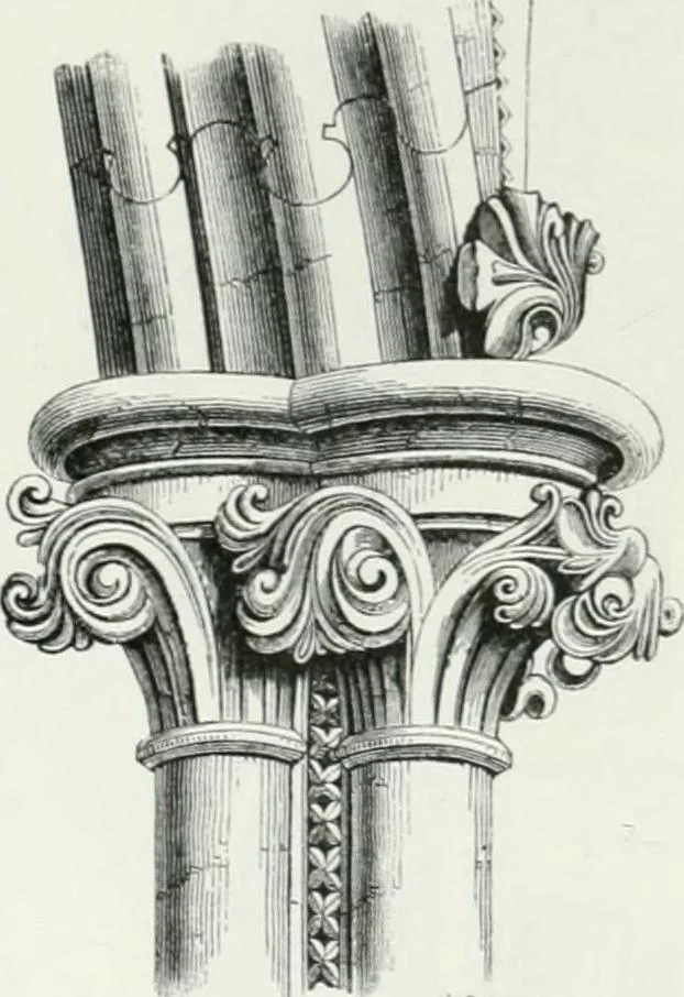 An illustration from An attempt to discriminate the styles of architecture in England : from the Conquest to the Reformation : with a sketch of the Grecian and Roman orders, 1862, leaf 239