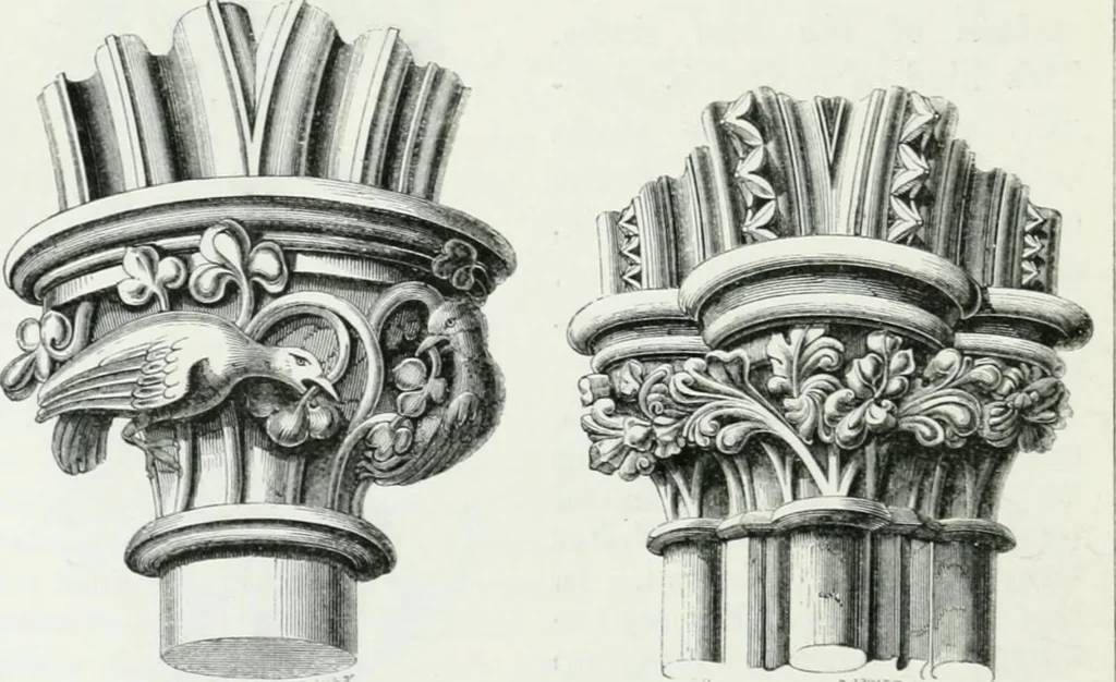 An illustration from An attempt to discriminate the styles of architecture in England : from the Conquest to the Reformation : with a sketch of the Grecian and Roman orders, 1862, leaf 239