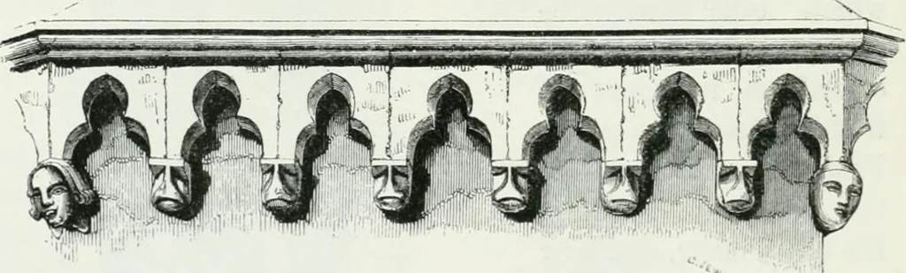 An illustration from An attempt to discriminate the styles of architecture in England : from the Conquest to the Reformation : with a sketch of the Grecian and Roman orders, 1862, leaf 243
